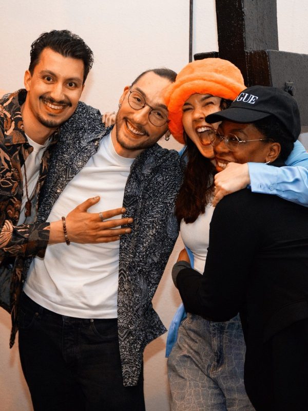 Friends laughing together
